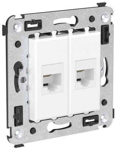 Розетка телефонная без рамки DKC Avanti 2-м. RJ12+RJ12 белое облако картинка